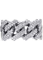 Load image into Gallery viewer, 14k White Gold Diamond Cuban Link Ring