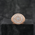 Load image into Gallery viewer, 14k Rose Gold Round & Baguette Diamond Ring