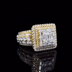 Load image into Gallery viewer, 14 kt Yellow Gold Iced Out Hip Hop Ring