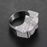 Load image into Gallery viewer, Full Iced Out Diamond Big Star Hip Hop Ring For Men 14K White Gold Statement Ring