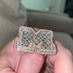 Load image into Gallery viewer, Custom Letters Rings, Fully Iced Out Bling Vvs Lab Diamonds Jewelry