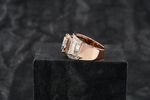 Load image into Gallery viewer, Diamond Wedding Ring with Round Diamonds and Baguette