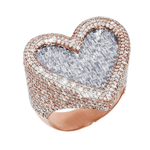 Load image into Gallery viewer, Heart Baguette 6CT Diamond Ring 10k Rose/White Gold Adult