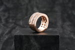 Load image into Gallery viewer, 14k Rose Gold Round and Baguette Diamond Half-Band Ring