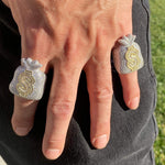 Load image into Gallery viewer, Men's Iced Baguette & Round Real Lab Grown Initial Ring 14K Two Tone 925 Silver