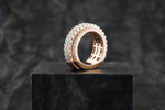Load image into Gallery viewer, 10k Rose Gold Four-Row Graduated Diamond Ring