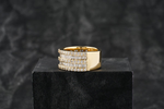 Load image into Gallery viewer, 14k Rose Gold Round and Baguette Diamond Half-Band Ring