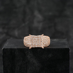 Load image into Gallery viewer, 14 kt Iced Out Square Frame Prong Set Ring