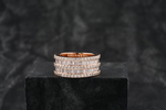 Load image into Gallery viewer, 14k Rose Gold Round and Baguette Diamond Half-Band Ring