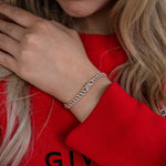 Load image into Gallery viewer, White Gold Diamond Butterfly Cuban Bracelet