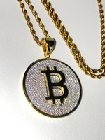 Load image into Gallery viewer, 14k Gold Italy Pendant Individual Micro-Pave Diamond Punk Necklace