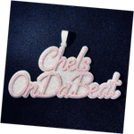 Load image into Gallery viewer, Customized Name Round VVS Diamond & Pink Sapphire Icy Pendant