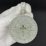 Load image into Gallery viewer, Medallion Excellent Baguette & Round Cut Lab-Created Diamonds Hip-Hop Pendant