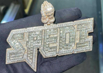 Load image into Gallery viewer, Spede Lab Grown Baguette & Round Customized Name Plate Iced Out Pendant