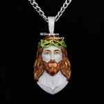 Load image into Gallery viewer, Customize Hip Hop Pendant ,Enamel and Diamond Jesus Face Pendant For Men