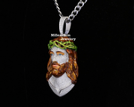 Load image into Gallery viewer, Customize Hip Hop Pendant ,Enamel and Diamond Jesus Face Pendant For Men