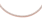 Load image into Gallery viewer, 14 Kt Rose Gold Stunning Round Cut Lab Diamond Tennis Necklace