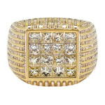 Load image into Gallery viewer, 10k Yellow Gold Cluster Diamond Men's Ring
