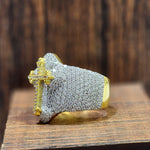 Load image into Gallery viewer, 3ct Round Cut Lab-Created Lab Grown Men's Cross Ring