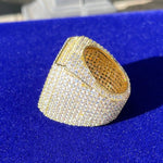 Load image into Gallery viewer, 3.10ct Round Cut Lab Grown Pave Set Man's Wedding Ring 14K Yellow Gold Plated