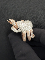 Load image into Gallery viewer, 2.5 ct Round Cut Simulated Diamond Skull Face & Snake Ring 14k Rose Gold Plated