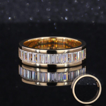 Load image into Gallery viewer, 14k Yellow Gold Baguette Cut Lab Grown Ring