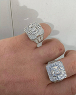 Load image into Gallery viewer, Luxury Hip hop Fully Iced Out Lab Grown Baguette Diamond Champion Men's Rings