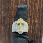 Load image into Gallery viewer, 3ct Round Cut Lab-Created Lab Grown Men's Cross Ring