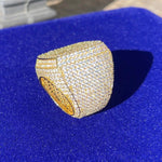 Load image into Gallery viewer, 3.10ct Round Cut Lab Grown Pave Set Man's Wedding Ring 14K Yellow Gold Plated