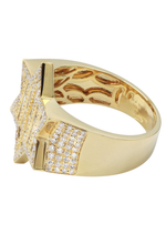 Load image into Gallery viewer, Yellow Gold Star Diamond Baguette Super Star Pinky Ring 21mm 1.6ct Adult