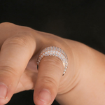 Load image into Gallery viewer, 925 Sterling Silver Men's 4 Row Half Eternity Ring