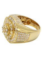 Load image into Gallery viewer, 10/14K White Gold Flower Shape Cluster Ring For Men With Lab Grown Diamond