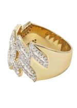 Load image into Gallery viewer, 14k Yellow Gold Round and Baguette Diamond Cuban Eternity Band 12mm Ring