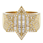 Load image into Gallery viewer, Yellow Gold Star Diamond Baguette Super Star Pinky Ring 21mm 1.6ct Adult
