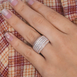 Load image into Gallery viewer, 925 Sterling Silver Men's 4 Row Half Eternity Ring