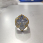 Load image into Gallery viewer, Cross Made in 925 Silver Studded with VVS Colorless Lab Grown Stone Hip-hop Ring