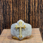 Load image into Gallery viewer, 3ct Round Cut Lab-Created Lab Grown Men's Cross Ring