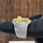 Load image into Gallery viewer, 3ct Round Cut Lab-Created Lab Grown Men's Cross Ring