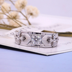 Load image into Gallery viewer, Impressive 0.5ct Lab Grown Diamond with Crosses Stylish Men's White Gold Ring