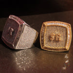 Load image into Gallery viewer, Iced Out Personalized VVS Clarity Men's Lab Grown Initial Statement Rapper Ring