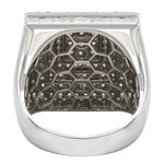 Load image into Gallery viewer, Men's Lab Grown Diamond Square Ring, Iced Out Ring For him, 14K Yellow Gold Hip Hop Ring