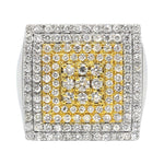 Load image into Gallery viewer, Men's Lab Grown Diamond Square Ring, Iced Out Ring For him, 14K Yellow Gold Hip Hop Ring