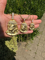 Load image into Gallery viewer, Lab Grown 14k Gold Vermeil on Solid 925 Sterling Silver Jesus Pendants Finish
