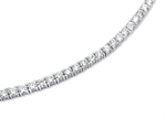 Load image into Gallery viewer, 14 Kt Stunning Round Cut Lab Diamond Tennis Necklace