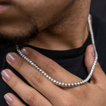 Load image into Gallery viewer, 14 Kt Stunning Round Cut Lab Diamond Tennis Necklace