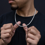 Load image into Gallery viewer, 14 inch Lab Diamond Graduated Brilliant Round Cut Tennis Necklace