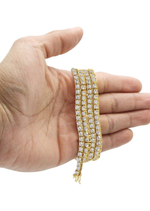 Load image into Gallery viewer, 3.00 MM Yellow Gold Graduated Brilliant Round Cut Tennis Chain