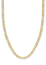 Load image into Gallery viewer, 3.00 MM Yellow Gold Graduated Brilliant Round Cut Tennis Chain
