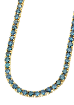 Load image into Gallery viewer, Lab Diamond 14 kt Blue diamond tennis chain