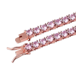 Load image into Gallery viewer, 3 mm Round Cut Tennis Neckless in Yellow Gold